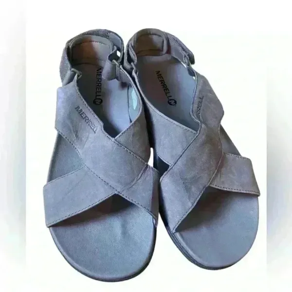 Merrell Around Town Sunvue Leather Strap Sandals in Stone Size 7‎ Comfort Shoes - Image 3