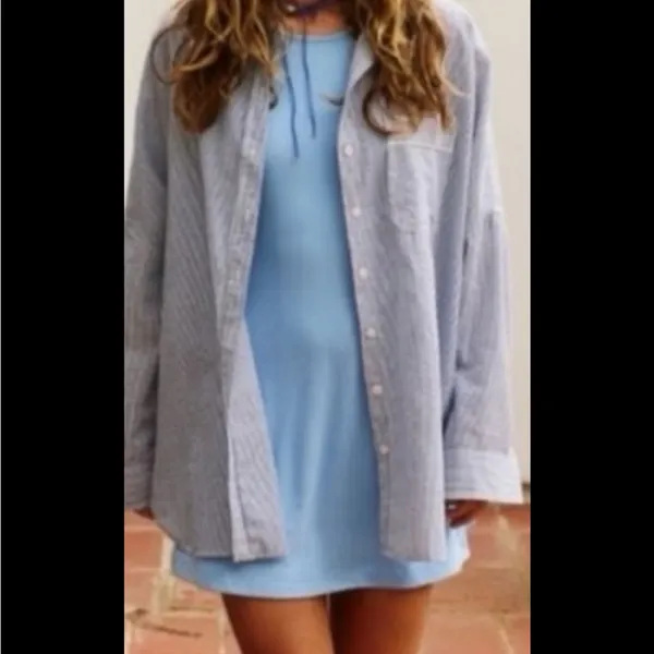 Free People Fp Beach Essential Blue Bell Mini Dress Size Medium - Image 3
