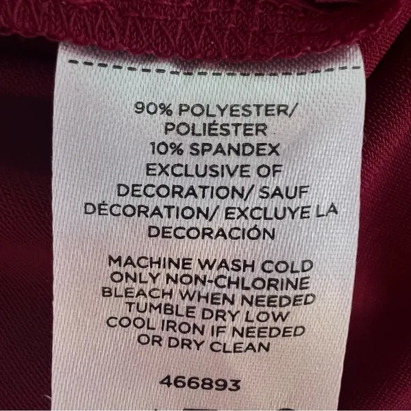 NWT Ann Taylor Petite Burgundy Red Bell Sleeve Square Neck Lace Blouse - Image 9