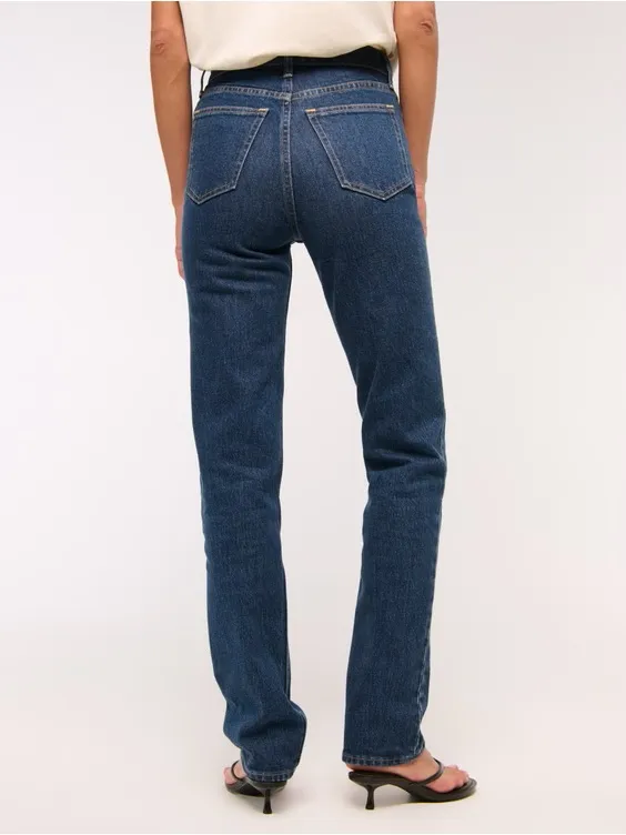 Abercrombie‎ & Fitch The 90s Straight Jean Ultra High Rise Curve Love Size 8/29R - Image 4