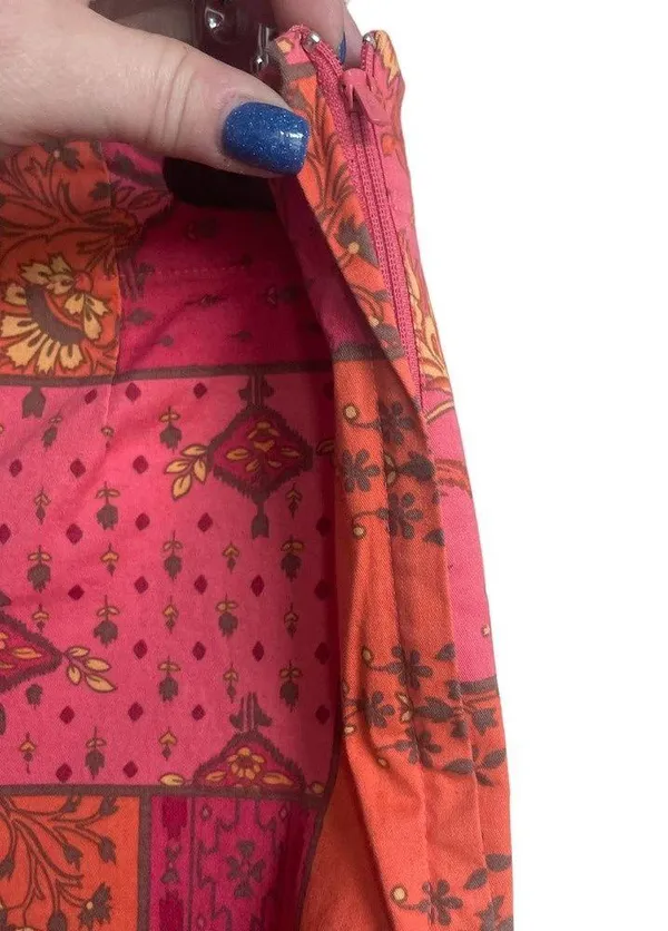 Susan Bristol Pants Women Plus 16 Pink Orange Straight Leg Side Zipper Retro - Image 8