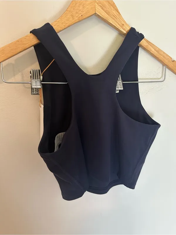 NWT Quince Ultra Form high neck crop tank deep navy extra small - Image 3