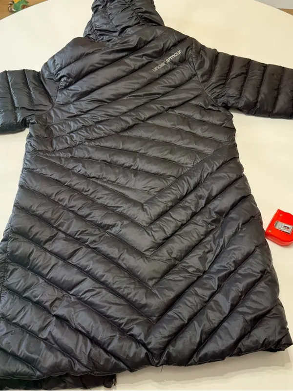 Under Armour Black Chevron Quilted Hooded Packable Puffer - Image 16