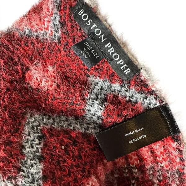 Boston Proper Pearl Embellished Scarf Red Multi - Image 4