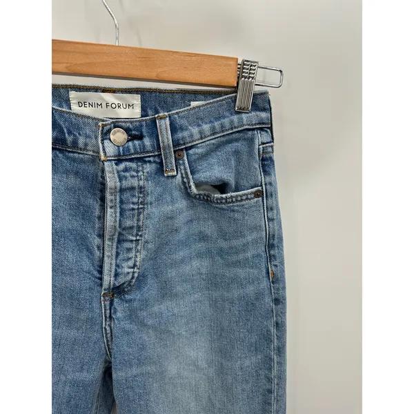 Denim Forum Womens The‎ Arlo High Rise Straight Denim Jenas Size 24 Button Fly - Image 4