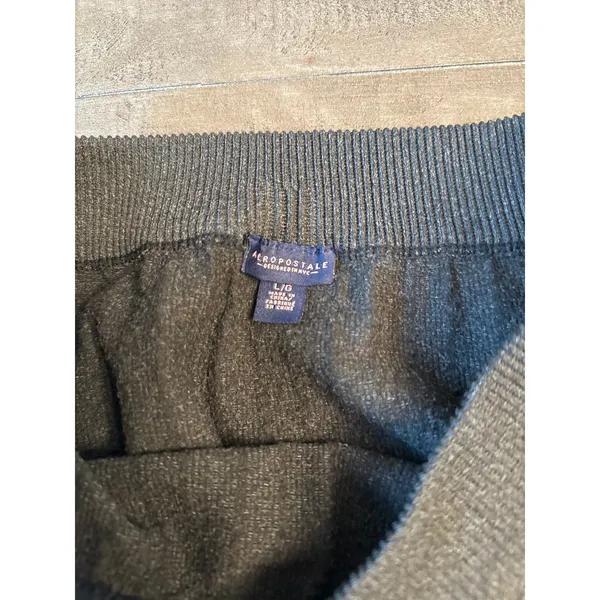 Aeropostale Women's Dark Gray Textured Knit Leggings Size Large - Image 4