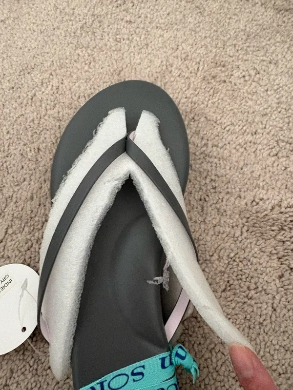 Solei Sea Women's Size 8 In Grey and Pink Flip Flops - Image 7