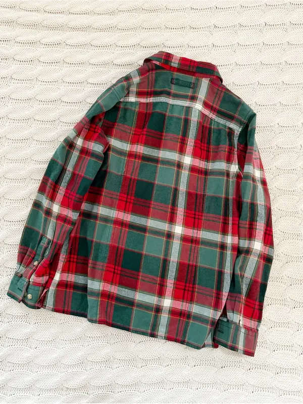Duluth Trading Co Red & Green Plaid Button - Image 2