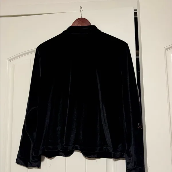 Coldwater Creek Black Velvet Floral Jacket - Image 5