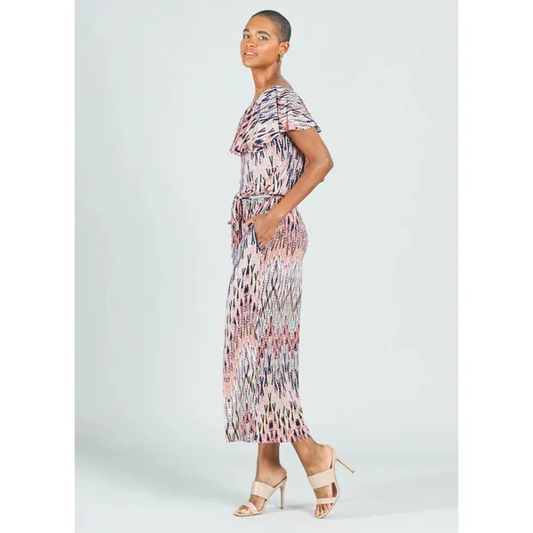 Clara Sun Woo Ruffle Off‎ Shoulder Pocket Jumpsuit - Boho Weave NWT L - Image 2