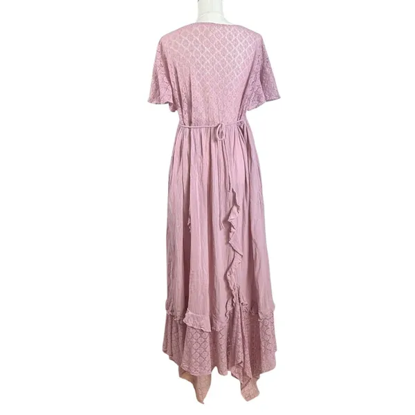Free People Ethereal Bohemian Bring The Romance Midi Maxi Dress Blush Pink Small - Image 9