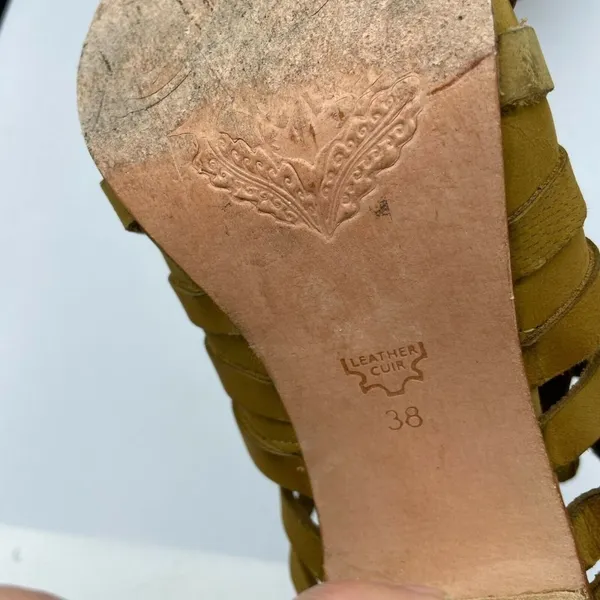 Free People Womens Byron Camel Tan Almond Toe Slide Block Heel Mule Sandal 7 - Image 12