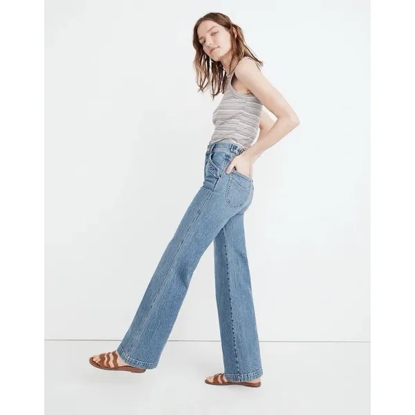 Madewell Women's 11" High Rise Flare Jeans 28 Erickson Wash 70s Retro Minimalist - Image 3