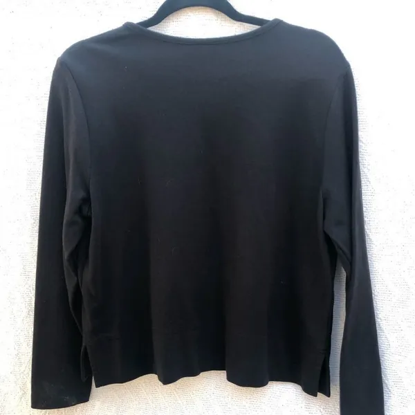 L.L. Bean Soft Cardigan Black Petite Size undefined - Image 7