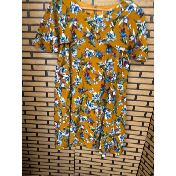 Entro Gold Floral Dress Size Medium‎ - Image 5