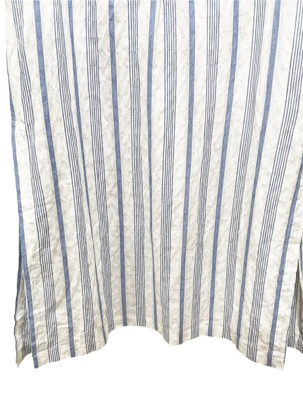 Everyday Ritual Tracey Stripe Cotton Nightgown Blue White Women’s Size Medium - Image 2