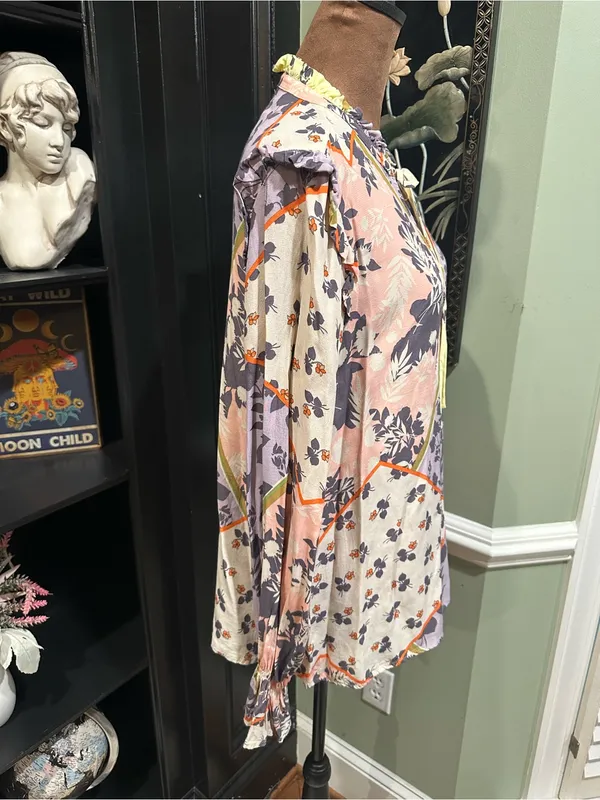 Sanctuary “After Party” Boho Floral Tie‑Neck Blouse – Size Medium - Image 10