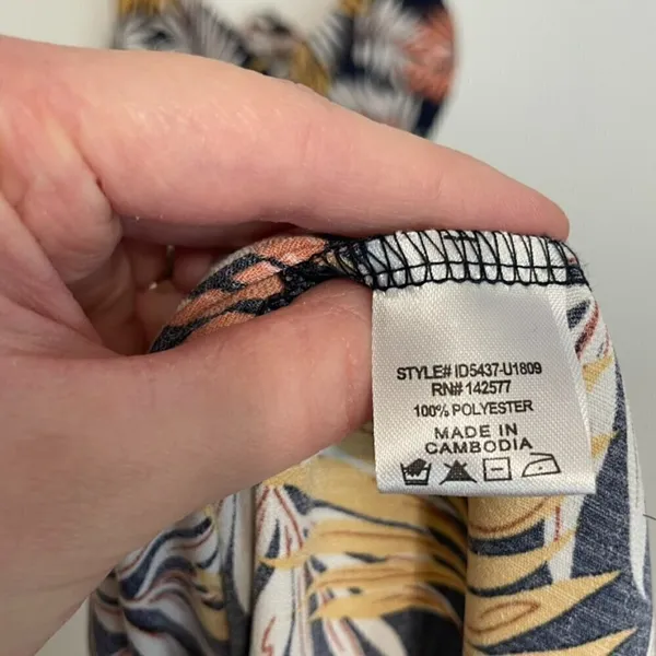 NEW NWT IRIS DISCOVERY Print Tank Maxi Dress Navy Blue Palm Leaf Leaves Floral S - Image 12