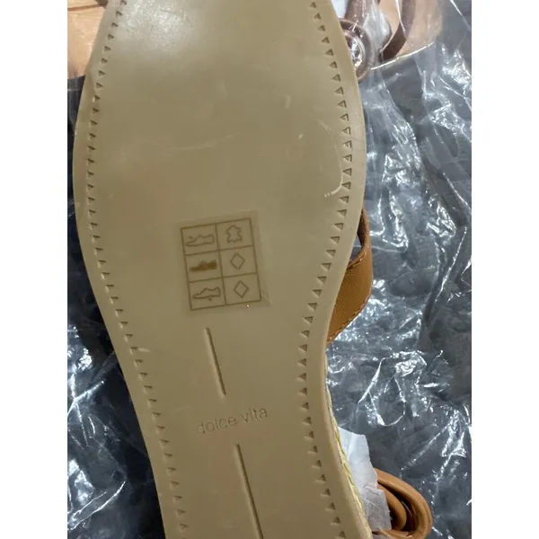Dolce Vita Womens PRAX Cognac/Tan Leather Thong Sandals Shoes 6 - Image 6