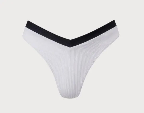 BERLOOK White Contrast Trim Triangle Bikini Top AND BOTTOM 55 - Image 9