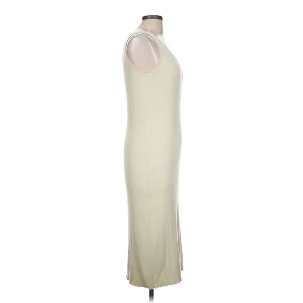 Anthropologie Saturday Sunday Ribbed Knit Midi Tank Dress Large Cream Bodycon - Image 4