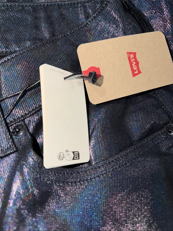 NWT Levi's Superlow Loose Jeans In Luminous Night Shiny SZ-30 - Image 10