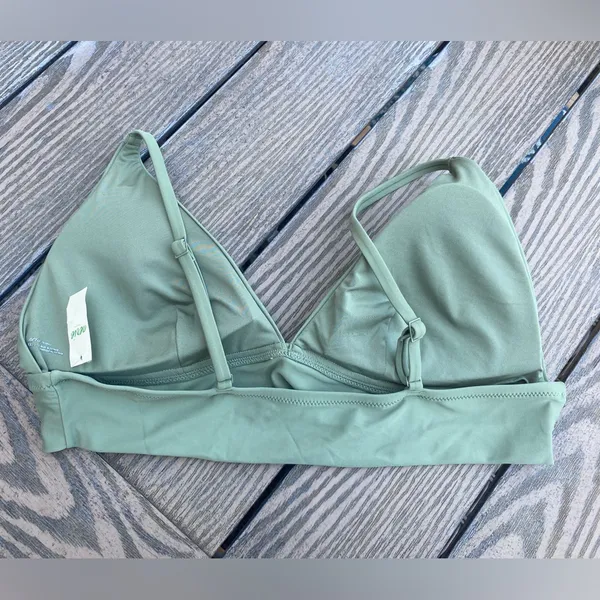 NWT aerie XXL triangle olive green triangle padded bikini top - Image 5