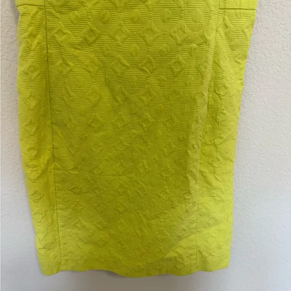 Milly Collection x Banana Republic Neon Yellow Sheath Mini Dress Jacquard Size 4 - Image 5