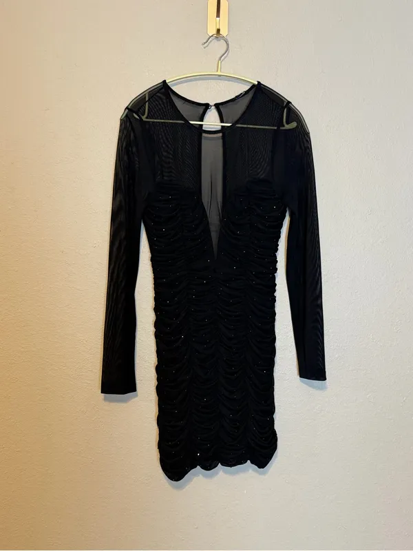 Revolve NBD On the Rocks Illusion‎ Lace Bodycon Mini Dress in Black Size XS - Image 3