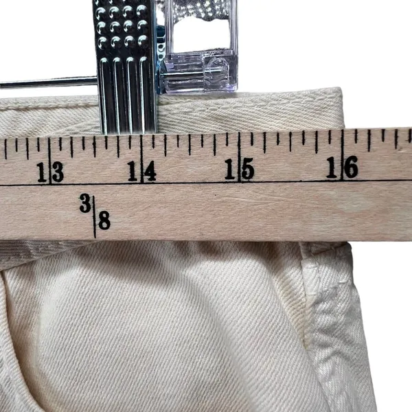 Free People We The Free Jeans Womens 27 Cream Tapered Leg Five Pocket Raw‎ Hem - Image 5