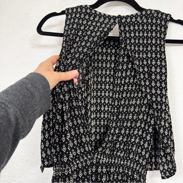 Lulus Black White Printed Tiered Romper Womens S Beachy Casual Summer Sleeveless - Image 5