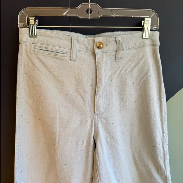 Madewell Emmett Cropped Wide Leg Pants, Light Blue Speckled Canvas, Sz 25, VGUC - Image 4