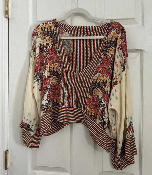 Free People Mix N Match Long Wide Sleeve Blouse - Image 4