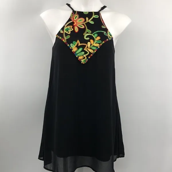 Lulus Piece of Caicos black Embroidered Shift Dress - Image 5