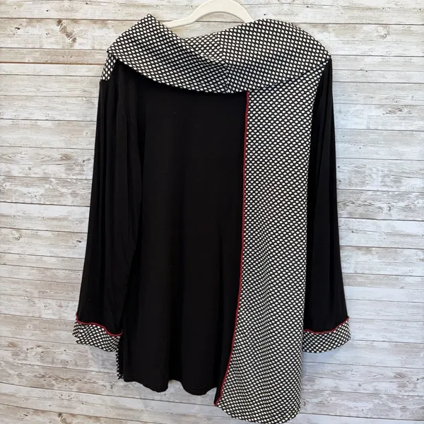 Moonlight Womens L Tunic Top Art To Wear Polka Dot High Low Lagenlook Made USA - Image 4