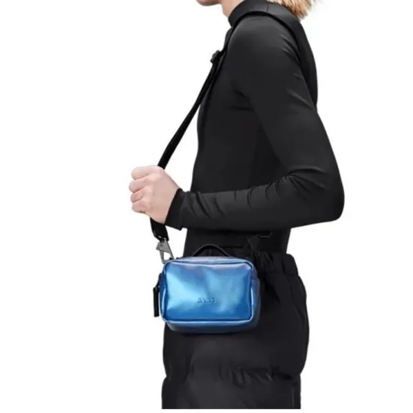 Rains Micro Box Bag w/ Shoulder Strap, Laser Blue, NWT, List Price $95 - Image 8