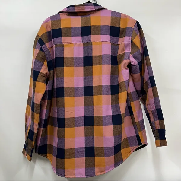 NWT Natural Reflections M button down Flannel long sleeve Shirt shacket Sherpa - Image 2