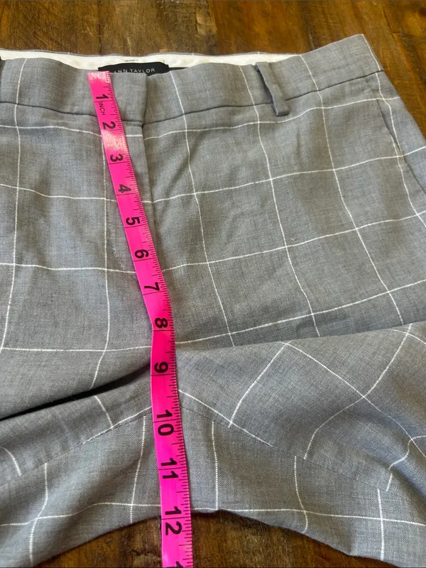 Ann Taylor Gray Windowpane Cropped Dress Pants - Image 11