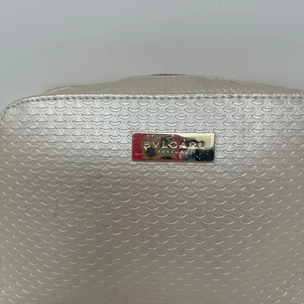 BVLGARI pearly gold tone toiletry travel zip bag - Image 2