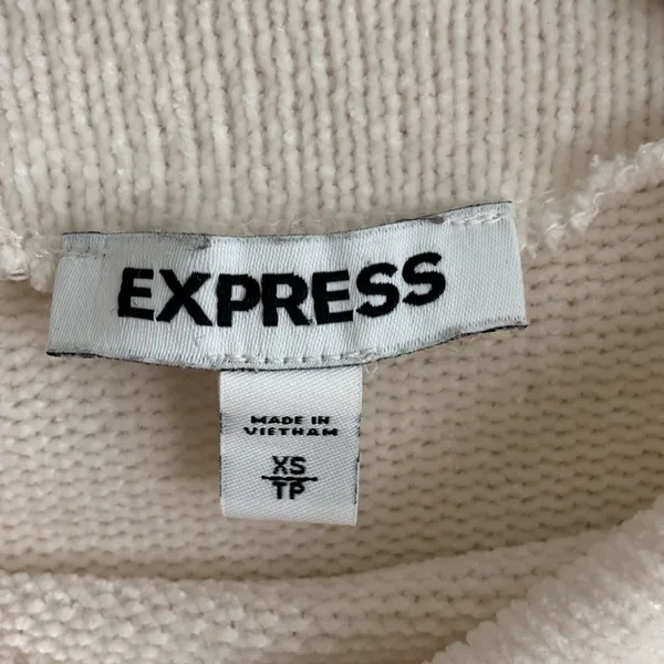 Express Cream Women's Mock Neck Long Sleeves Sweater Size XS/TP - Image 3