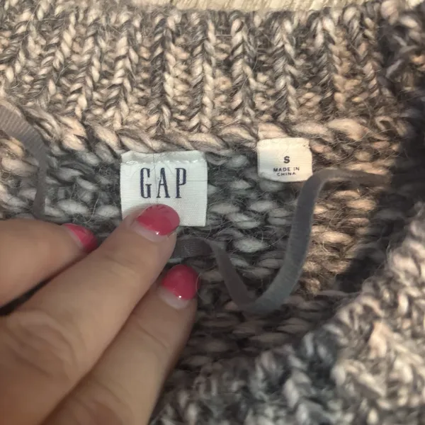 Gap Womens Chunk Knit Sweater Size S Gray Pullover Long Sleeve Angora‎ Fisherman - Image 7