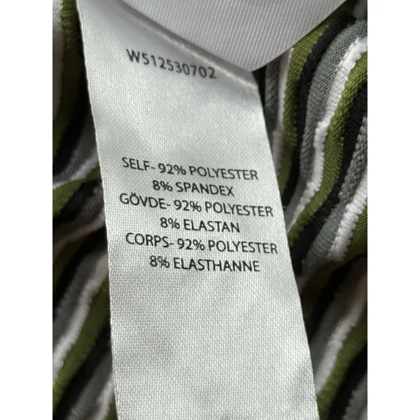 Opening Ceremony Womens Striped Short Sleeve Sheath Dress Green Ruffle Small‎ - Image 4