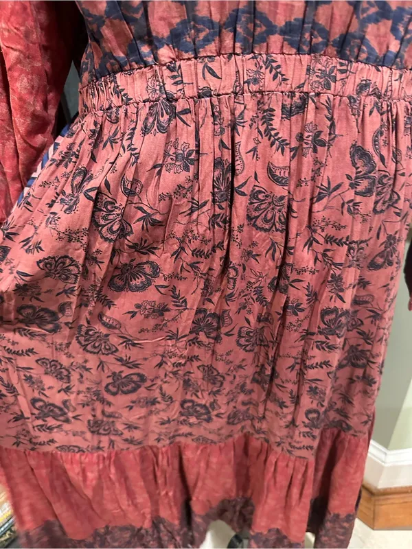 Sacred Threads Bohemian Mixed‑Print Long‑Sleeve Midi Dress – NWT – Size L/XL - Image 6