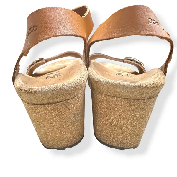 Papillio Birkenstock Wedge Sandals Brown Soley Leather Coastal Boho Womens 39 - Image 5