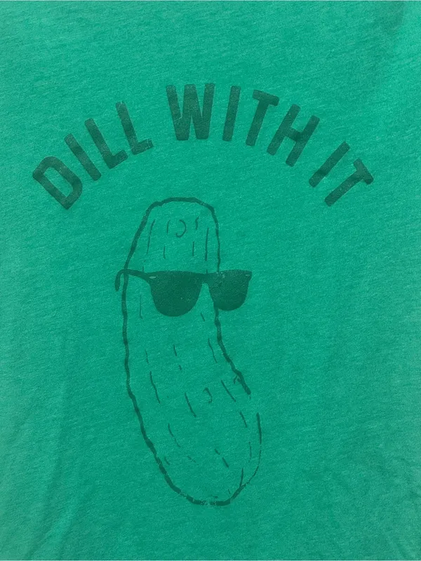 CRAZY DOG T-SHIRTS Dill With It Short Sleeve Tee S 16” p2p Green EUC - Image 5