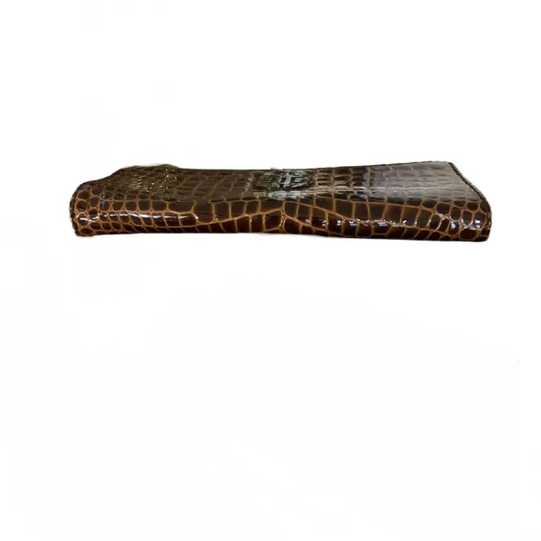Antonio Melani Faux Brown Patent Leather Crocodile Embossed Clutch/Shoulder Bag - Image 9