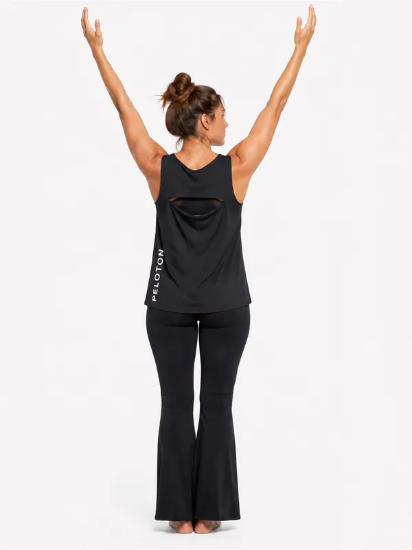 Peloton by Nualime Black Cutout Back Tank Top M Cycling Yoga Athletic Made USA - Image 5
