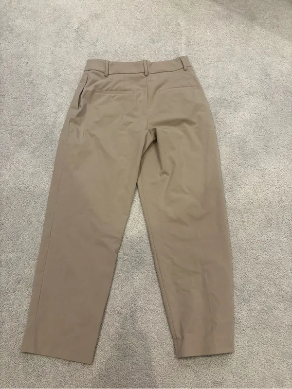 H and M Classic Tailored Crop Pants in Light Khaki - Image 2