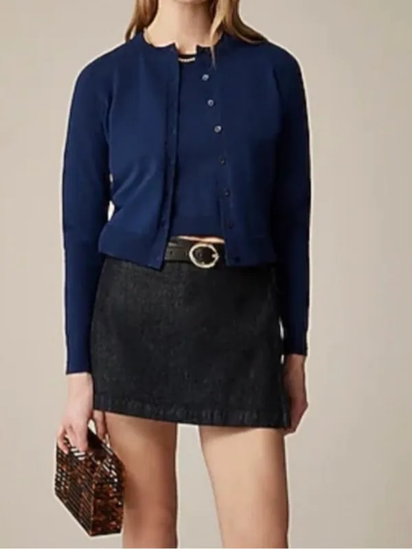 EUC J.Crew Jackie cardigan premium cotton blend XS HOLES UNDER & ON ARMS - Image 2