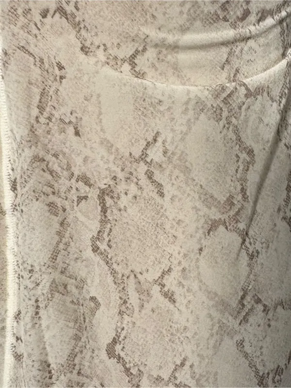 NWT SKIMS Milky Sheer Tunic M Stone Pastel Snake Print Mock Neck Mesh Rare - Image 6